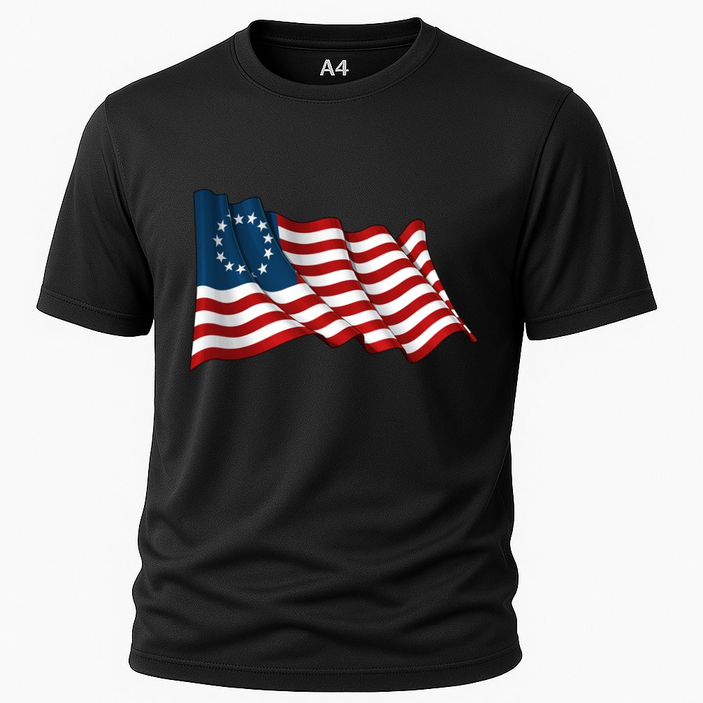 American Betsy Ross Waving Flag Performance Shirt