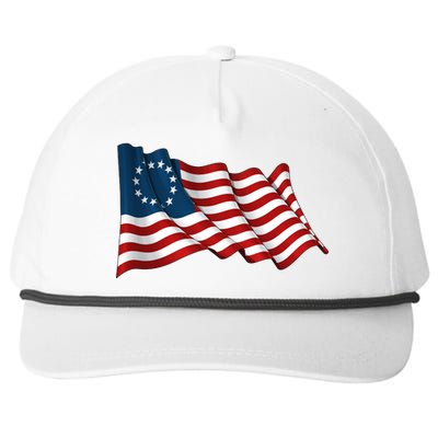 American Betsy Ross Waving Flag Snapback Five-Panel Rope Hat