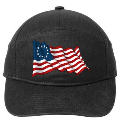 American Betsy Ross Waving Flag 7-Panel Snapback Hat