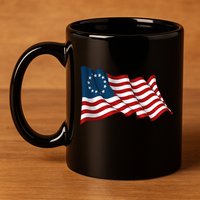 American Betsy Ross Waving Flag 11oz C Handle Ceramic Mug