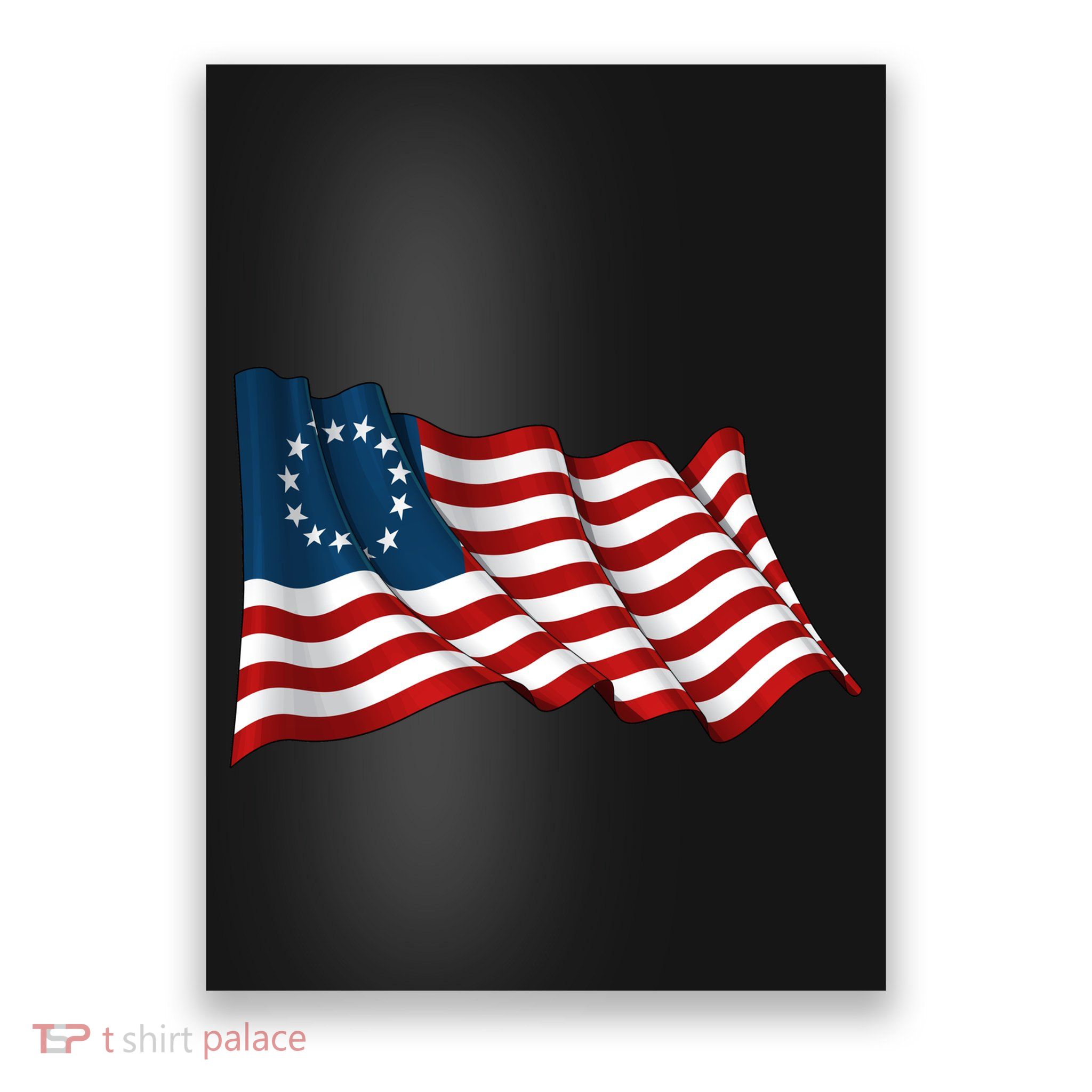 American Betsy Ross Waving Flag Poster