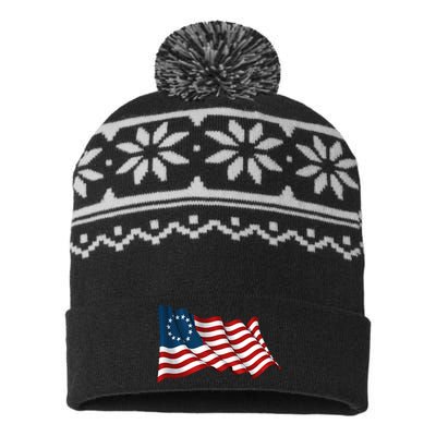 American Betsy Ross Waving Flag USA-Made Snowflake Beanie