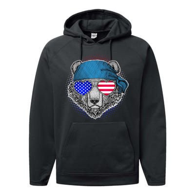 American Biker Bear Performance Fleece Hoodie