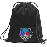 American Biker Bear Sweatshirt Cinch Pack Bag