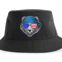 American Biker Bear Sustainable Bucket Hat