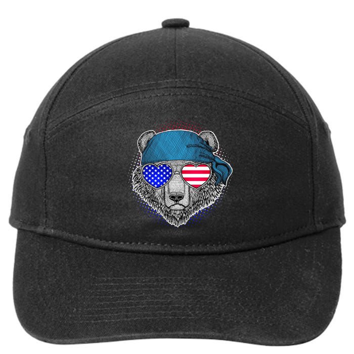 American Biker Bear 7-Panel Snapback Hat