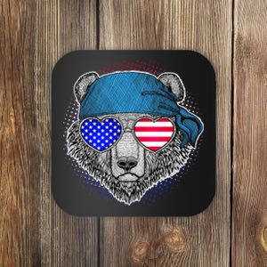 American Biker Bear Coaster