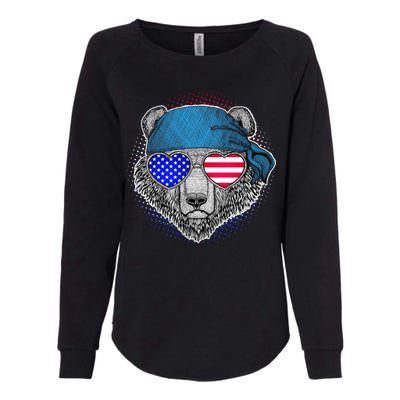 American Biker Bear Womens California Wash Sweatshirt