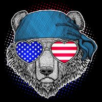 American Biker Bear Premium T-Shirt