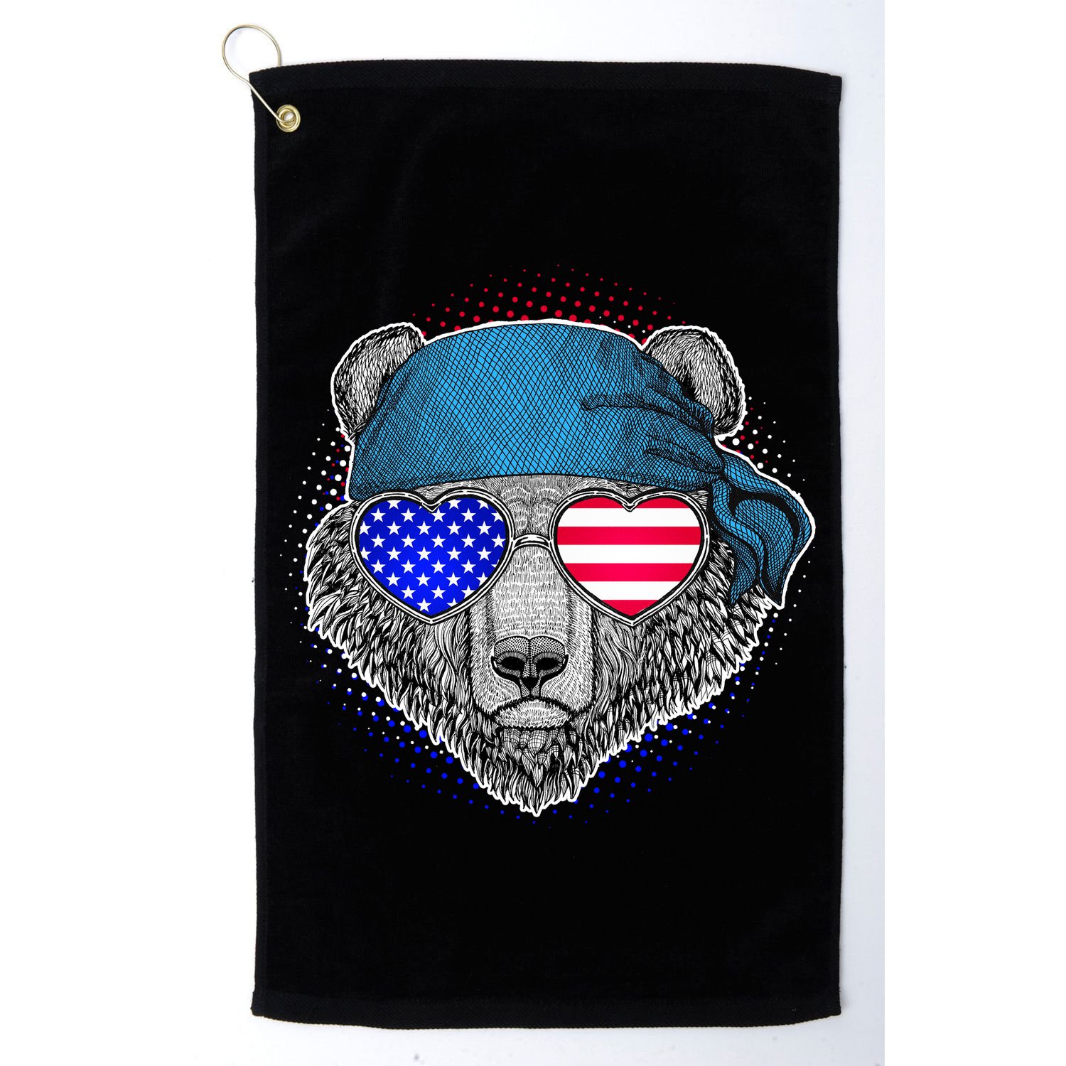 American Biker Bear Golf Towel