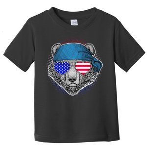 American Biker Bear Toddler T-Shirt