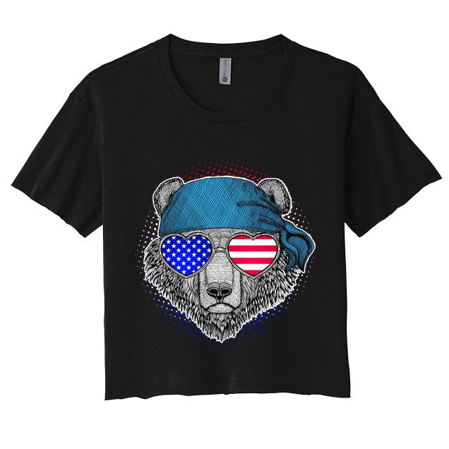 American Biker Bear Crop Top