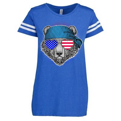 American Biker Bear Enza Ladies Jersey Football T-Shirt