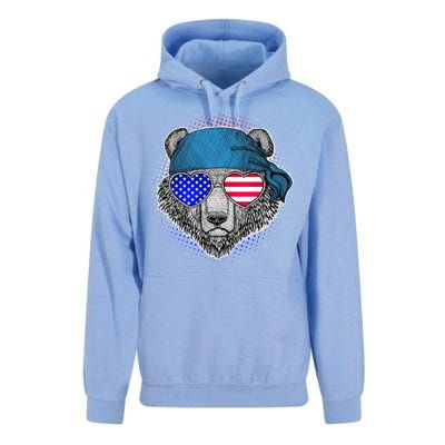 American Biker Bear Unisex Surf Hoodie