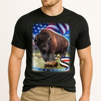 American Bison USA Flag Buffalo Cooling Performance Crew T-Shirt