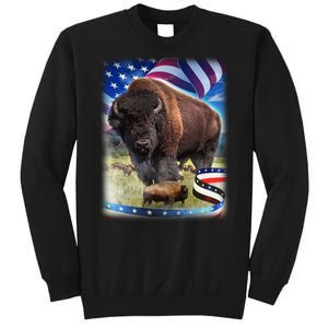 American Bison USA Flag Buffalo Sweatshirt