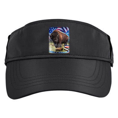 American Bison USA Flag Buffalo Adult Drive Performance Visor