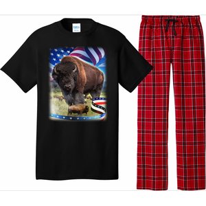 American Bison USA Flag Buffalo Pajama Set