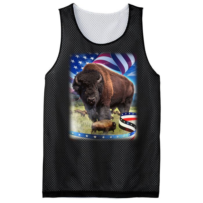 American Bison USA Flag Buffalo Mesh Reversible Basketball Jersey Tank