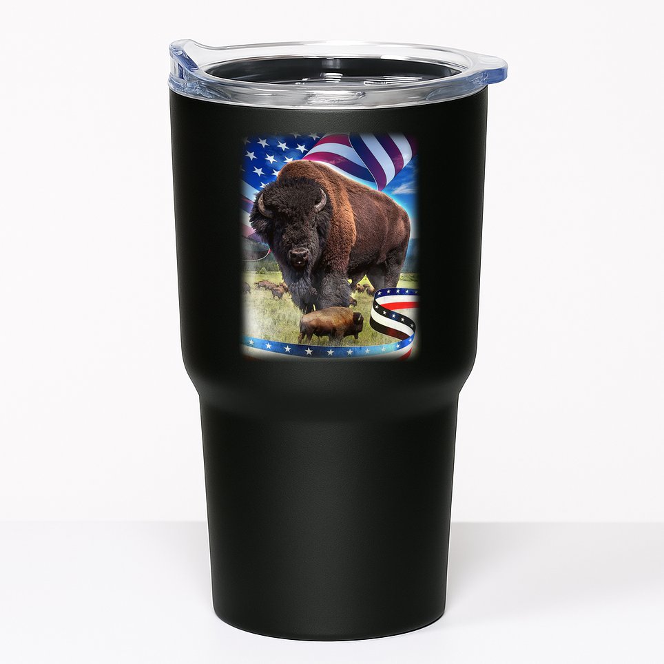 American Bison USA Flag Buffalo Tumbler