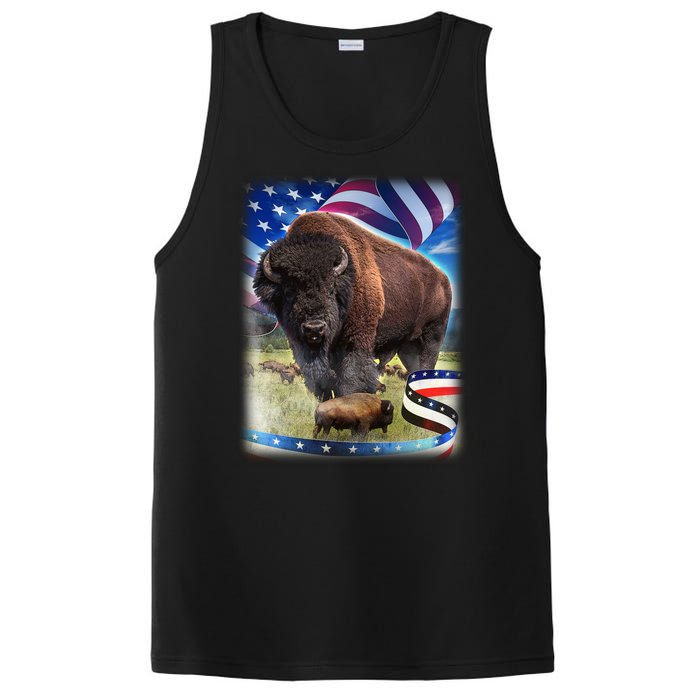 American Bison USA Flag Buffalo PosiCharge Competitor Tank