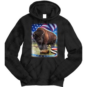 American Bison USA Flag Buffalo Tie Dye Hoodie