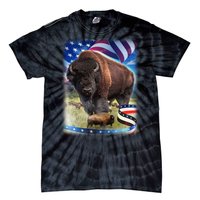 American Bison USA Flag Buffalo Tie-Dye T-Shirt