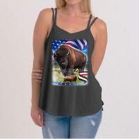 American Bison USA Flag Buffalo Women's Strappy Tank