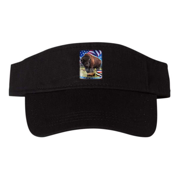 American Bison USA Flag Buffalo Valucap Bio-Washed Visor