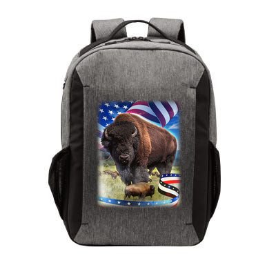 American Bison USA Flag Buffalo Vector Backpack