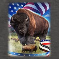 American Bison USA Flag Buffalo Vector Backpack
