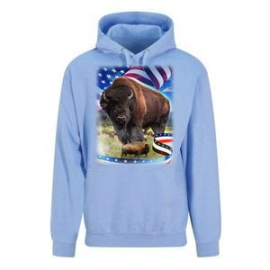 American Bison USA Flag Buffalo Unisex Surf Hoodie