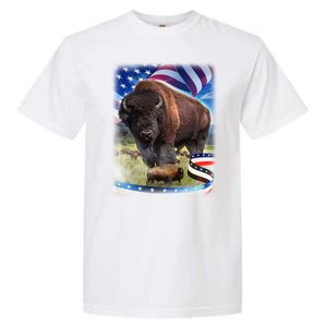 American Bison USA Flag Buffalo Garment-Dyed Heavyweight T-Shirt