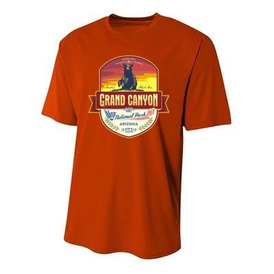 American Black Bear Grand Canyon National Park Youth Performance Sprint T-Shirt