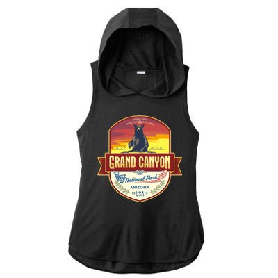 American Black Bear Grand Canyon National Park Ladies PosiCharge Tri-Blend Wicking Draft Hoodie Tank