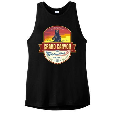 American Black Bear Grand Canyon National Park Ladies PosiCharge Tri-Blend Wicking Tank