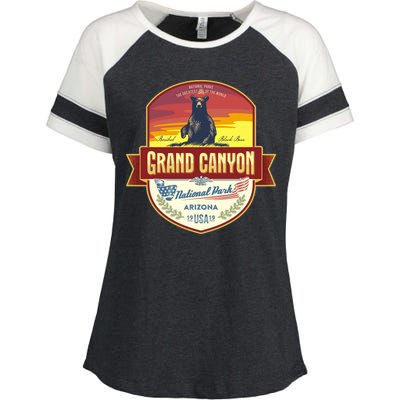 American Black Bear Grand Canyon National Park Enza Ladies Jersey Colorblock Tee