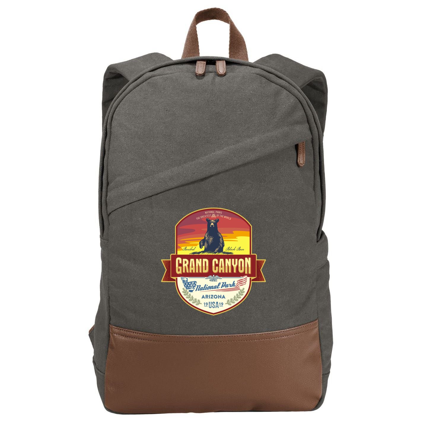 American Black Bear Grand Canyon National Park Cotton Canvas Backpack