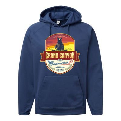 American Black Bear Grand Canyon National Park Performance Fleece Hoodie