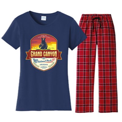 American Black Bear Grand Canyon National Park Women's Flannel Pajama Set