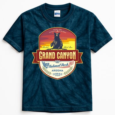 American Black Bear Grand Canyon National Park Kids Tie-Dye T-Shirt