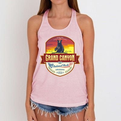 American Black Bear Grand Canyon National Park Women's Knotted Racerback Tank