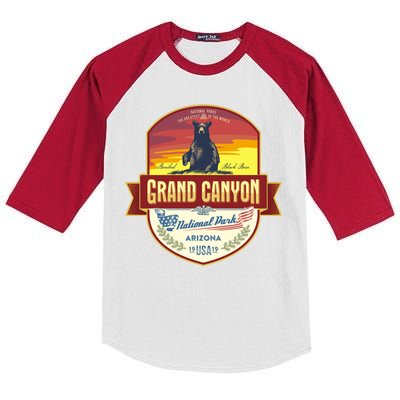 American Black Bear Grand Canyon National Park Kids Colorblock Raglan Jersey