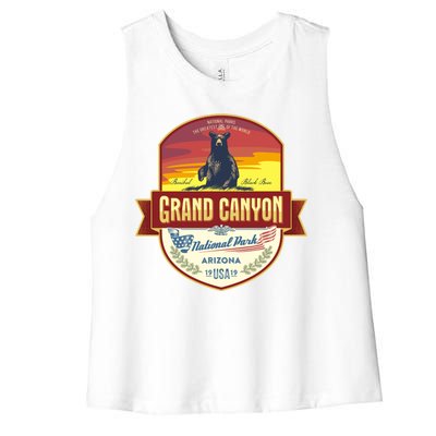 American Black Bear Grand Canyon National Park Women's Racerback Cropped Tank