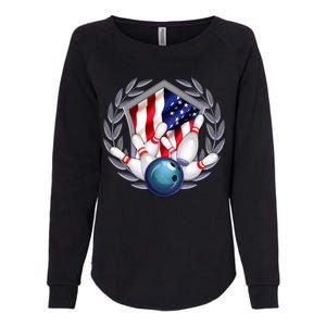 American Bowling Team Flag Womens California Wash Sweatshirt