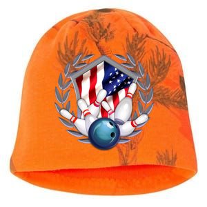 American Bowling Team Flag Kati - Camo Knit Beanie