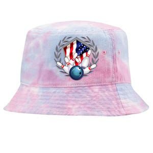 American Bowling Team Flag Tie-Dyed Bucket Hat