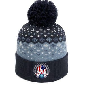 American Bowling Team Flag The Baniff Cuffed Pom Beanie