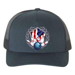 American Bowling Team Flag Yupoong Adult 5-Panel Trucker Hat