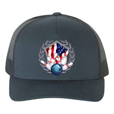 American Bowling Team Flag Yupoong Adult 5-Panel Trucker Hat